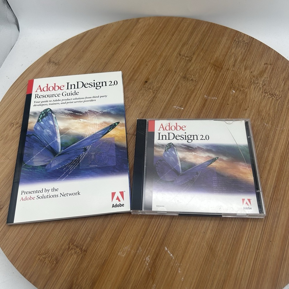 Adobe InDesign 2.0 Educational Version McIntosh 2 CDs‎ +Serial no, x